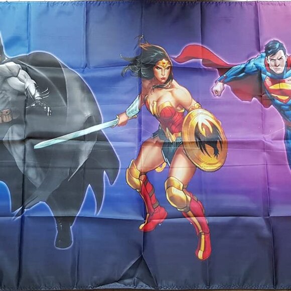 DC Superheros Flag - Batman, Wonder Woman, Superman - Picture 6 of 6